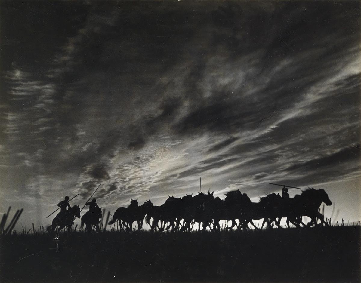 DAVID DOUGLAS DUNCAN (1916-2018)/GORDON PARKS (1912-2006) Turkish Cavalry Maneuvers * Count of Cabrals Wild Horses, Estoril, Portugal.